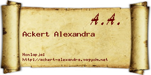 Ackert Alexandra névjegykártya